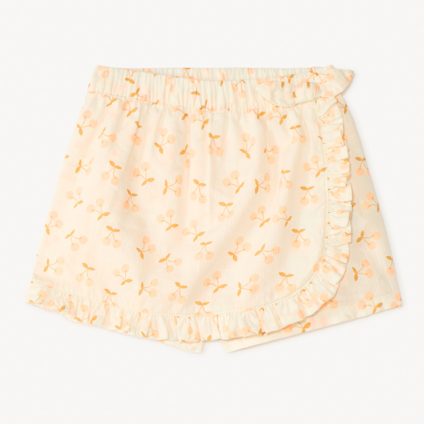 Falda corta con estampado de cerezas para niña bebé 