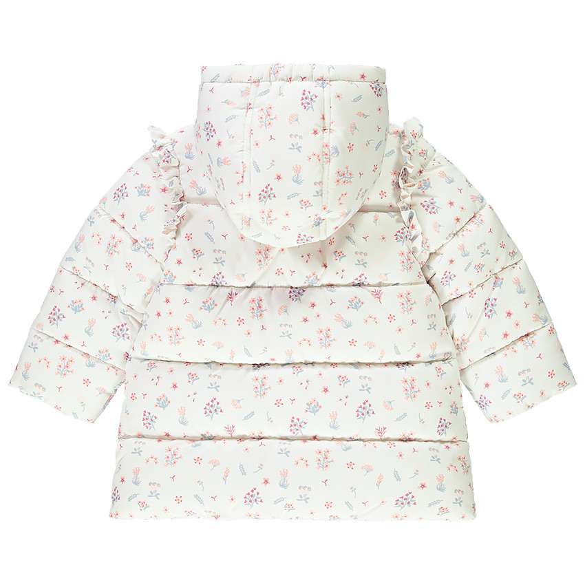 Chaqueta en poliéster con efecto acolchado y con estampado floral para bebé niña 