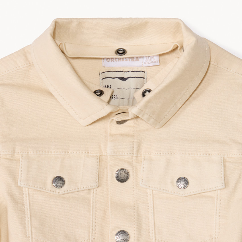 Chaqueta de mezclilla con capucha desmontable para bebé niño 