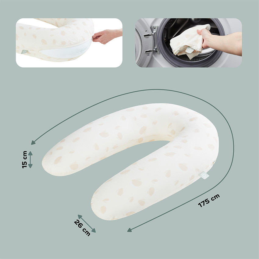 Coussin de grossesse et d'allaitement 2 en 1 B.Love pétales écru 