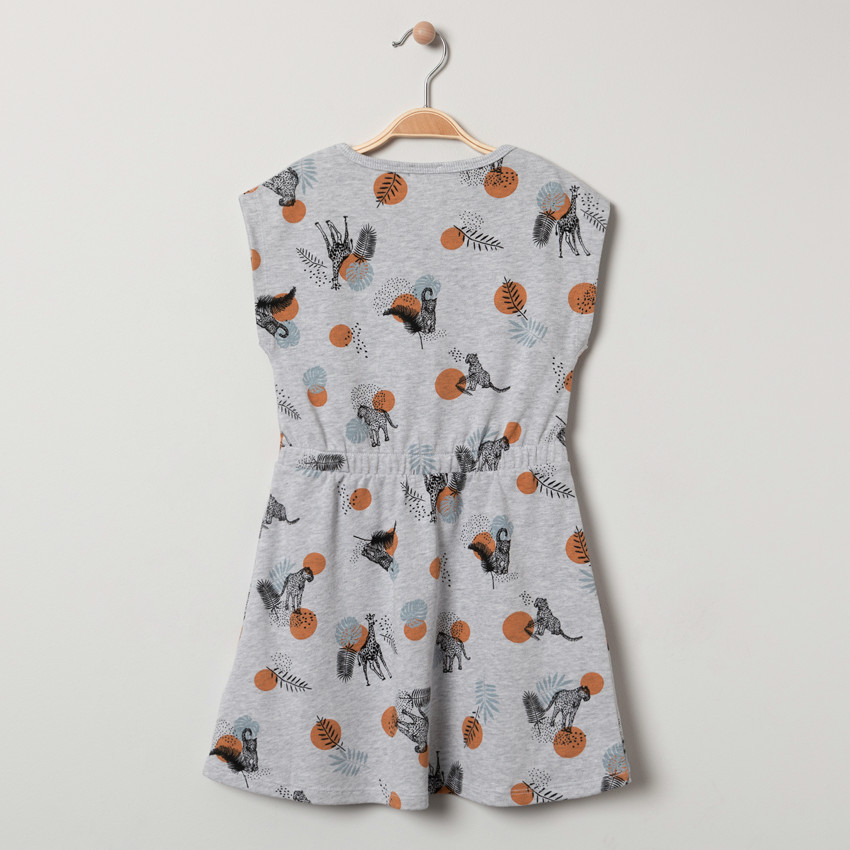 Vestido de punto sin mangas estampado motivos animales 