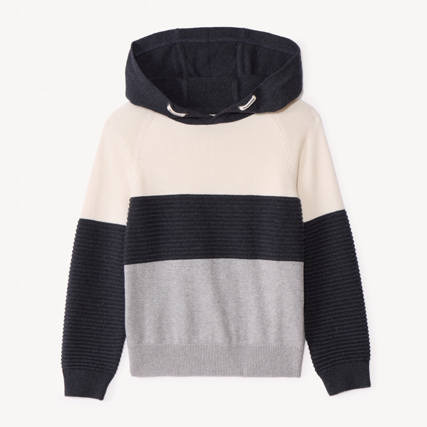 Jersey de manga larga con capucha efecto colorblock para niño 
