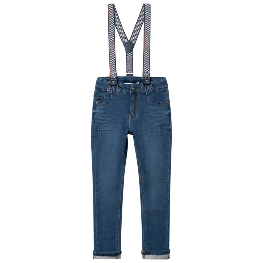 Vaquero efecto usado con tirantes  amovibles 