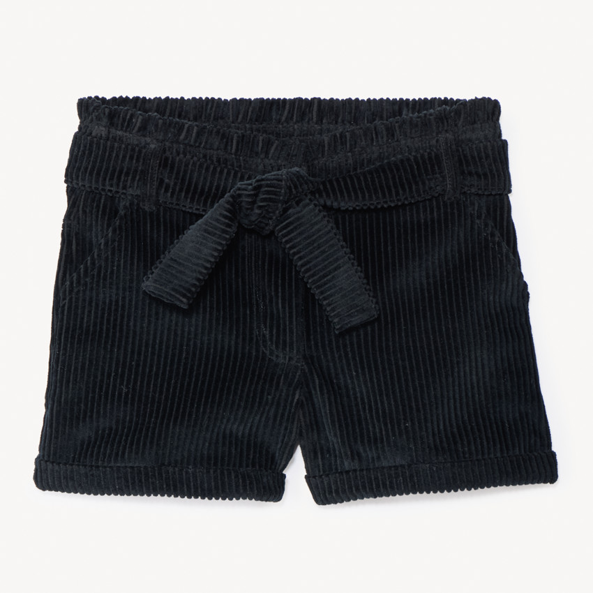 Short en velours côtelé + ceinture à nouer pour fille 