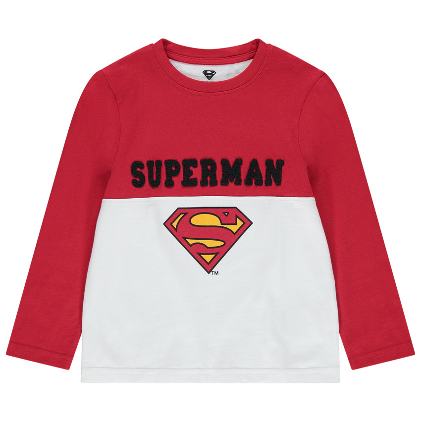 T-shirt manches longues bicolore print Superman 