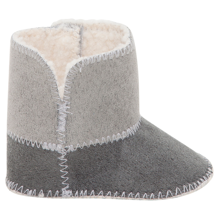 Botas de media caña bicolores con forro de borreguito 