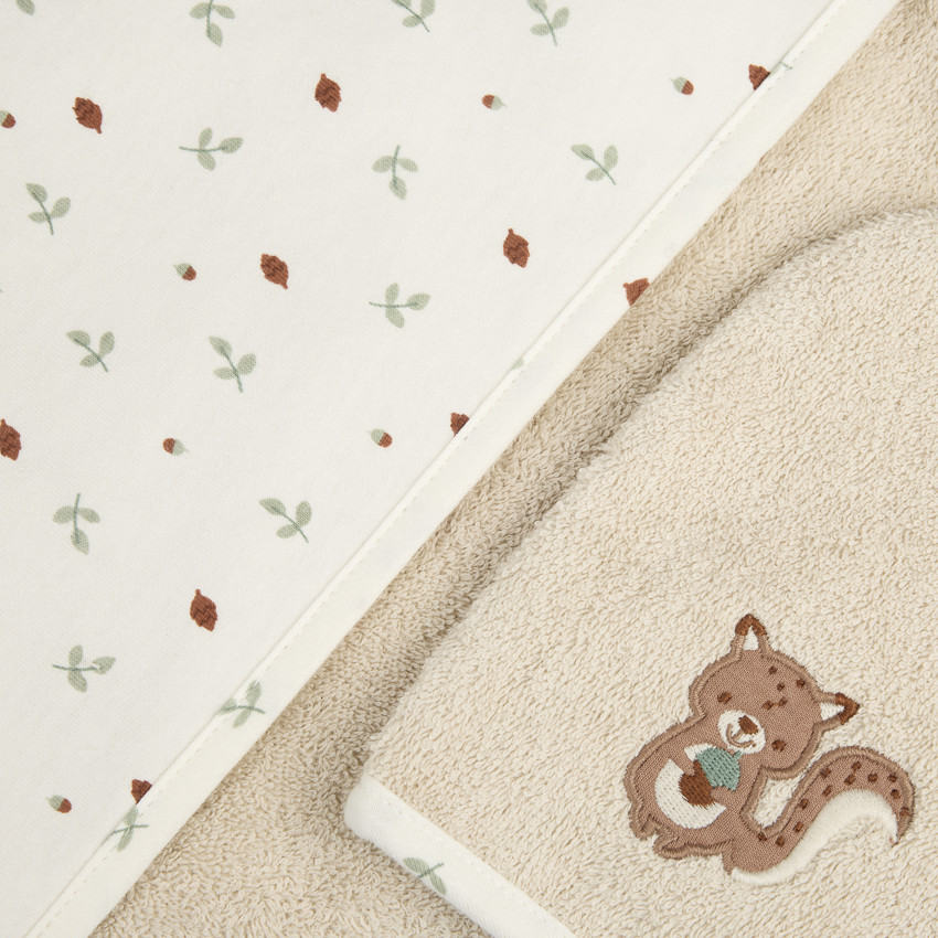 Set de baño con capa y guante de baño Rey de los Bosques beige 