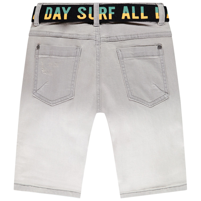 Bermuda en jean effet dip dye avec ceinture pour garçon 