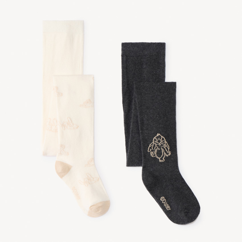 Lot de 2 paires de collants épais Stitch Disney pour fille 