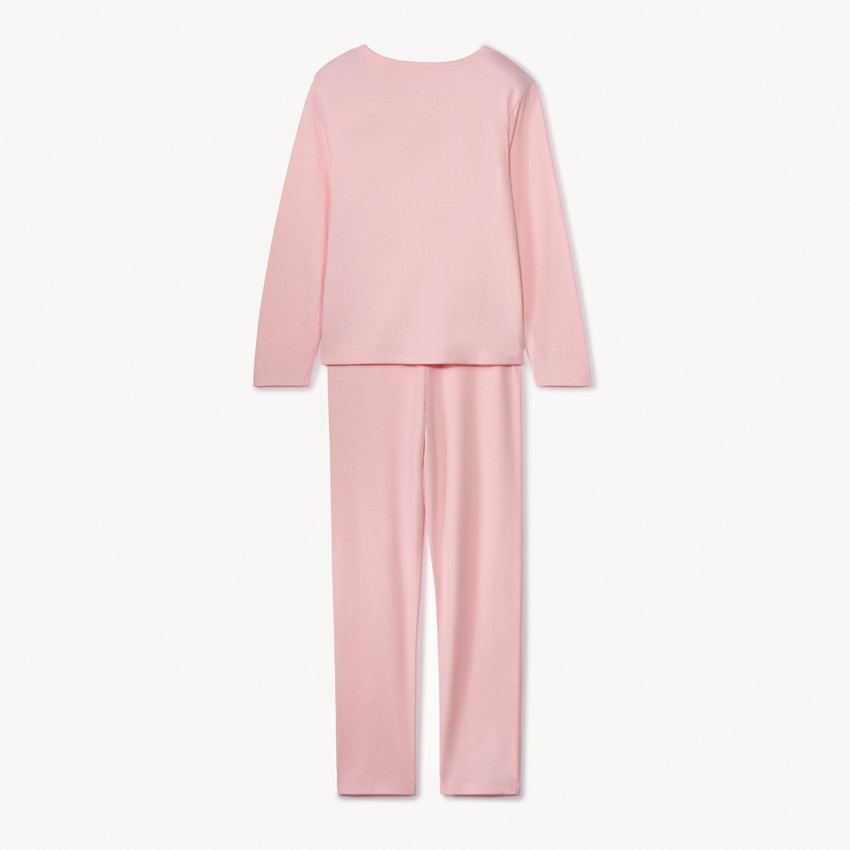 Conjunto pijama 2 piezas lisas con estampado de mariposa para niña 