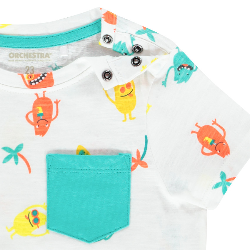 Camiseta manga corta print monstruos 