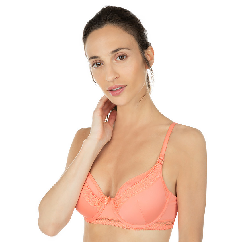 Sujetador para embarazo y lactancia coral con encaje 