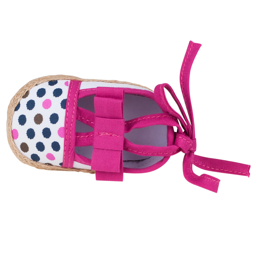 Alpargatas de tela con estampado de puntos con lazos 