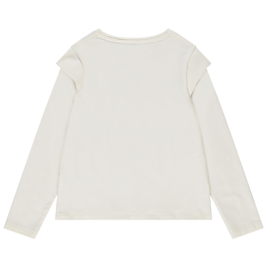 Camiseta de manga larga de punto con estampado de gato para niña 