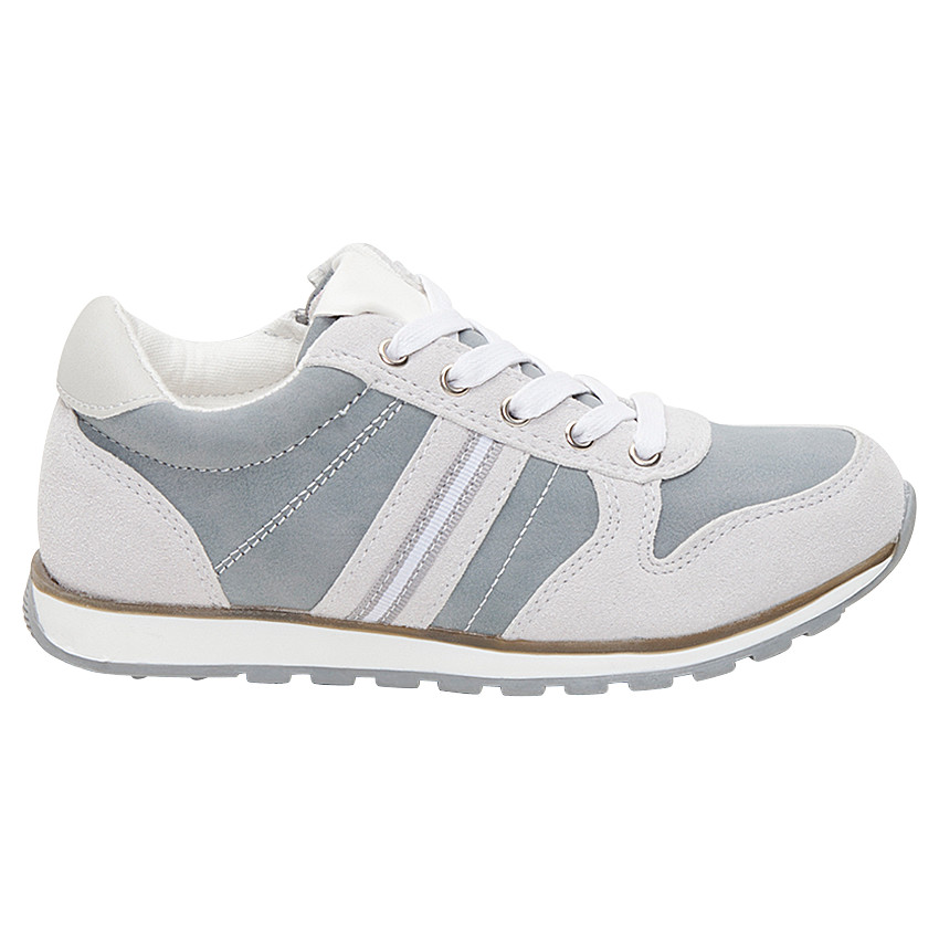 Deportivas bajas en dos materiales con cremalleras y cordones 