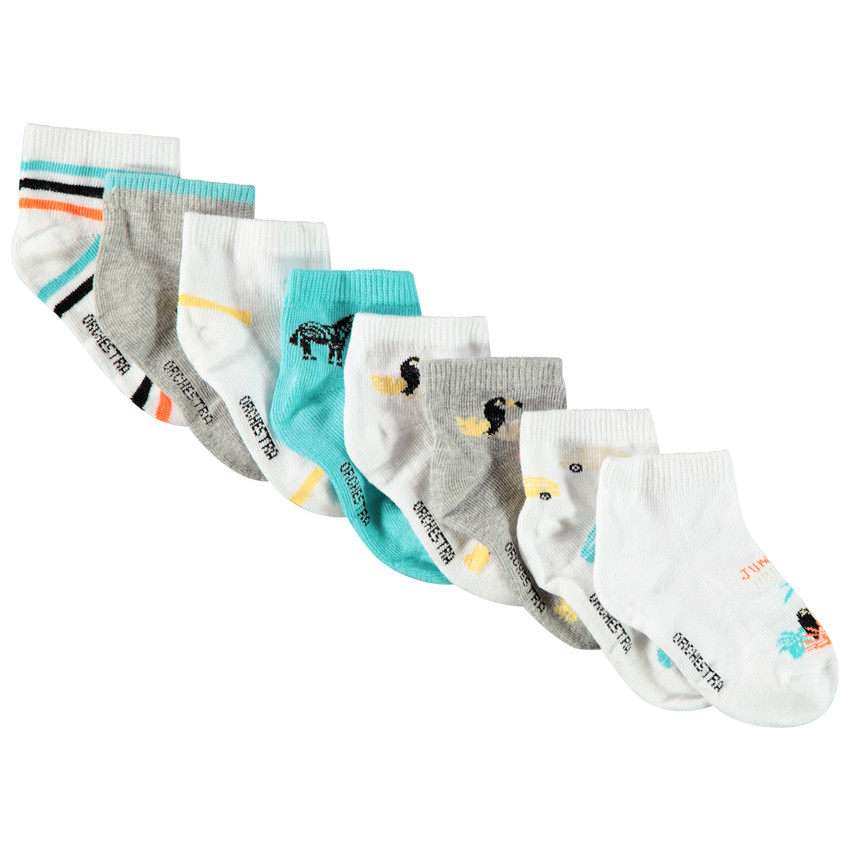 Pack de 8 pares de calcetines cortos para bebé niño  Additional Pack de 8 pares de calcetines cortos para bebé niño