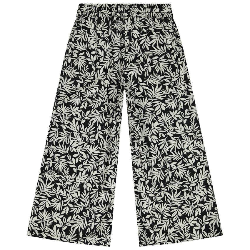 Pantalón fluido acampanado estampado follaje para niña 