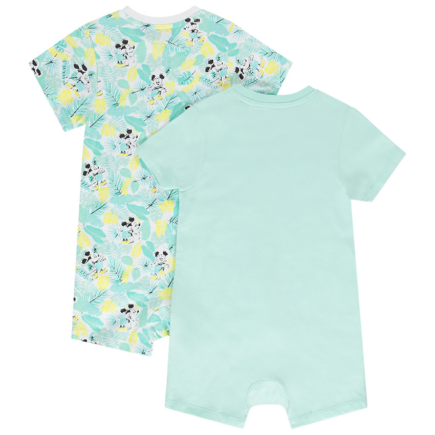 Lot de 2 combinaisons courtes en jersey imprimé Mickey Disney pour bébé garçon 