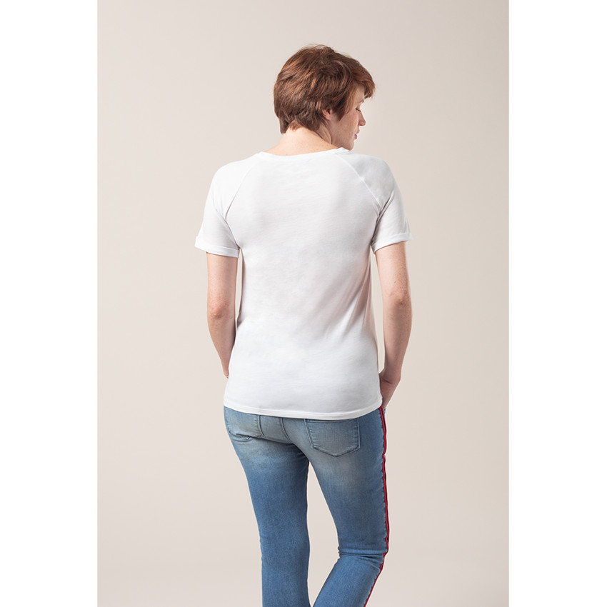 Camiseta premamá de manga corta con mensaje estampado 