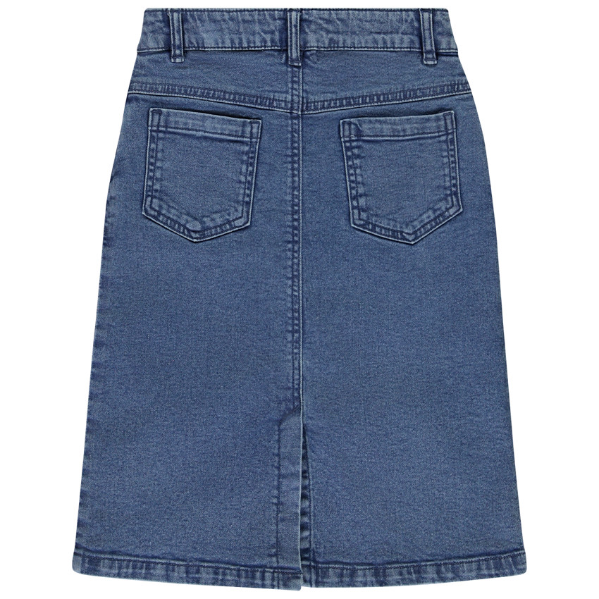 Falda larga de denim con cortes para niña 