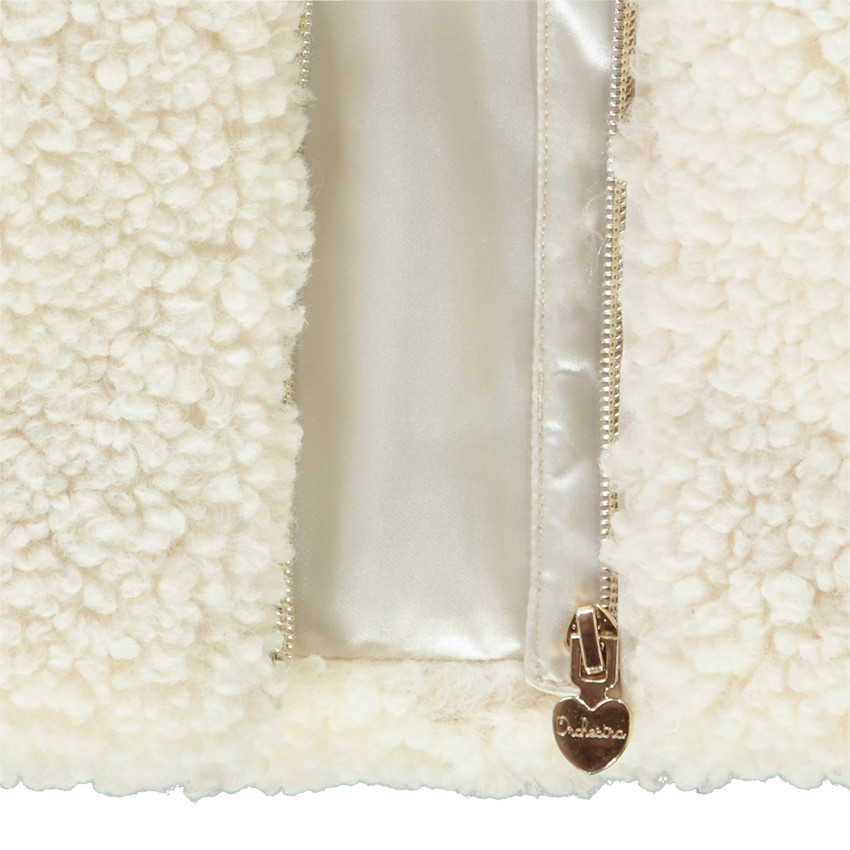 Gilet sans manches en sherpa effet mouton avec ceinture pour fille Main Gilet sans manches en sherpa effet mouton avec ceinture pour fille