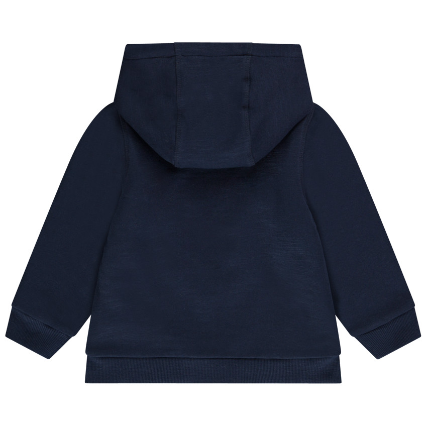 Chaleco de lana lisa con capucha y bolsillo tipo canguro para bebé niño 