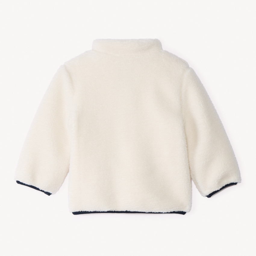 Veste sherpa écru doublé micropolaire pour bébé garçon  