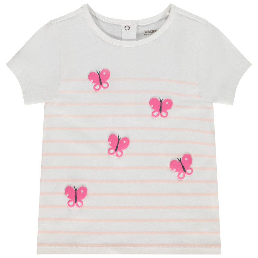 Camiseta de manga corta tipo marinera con estampado para bebé niña  Additional Camiseta de manga corta tipo marinera con estampado para bebé niña