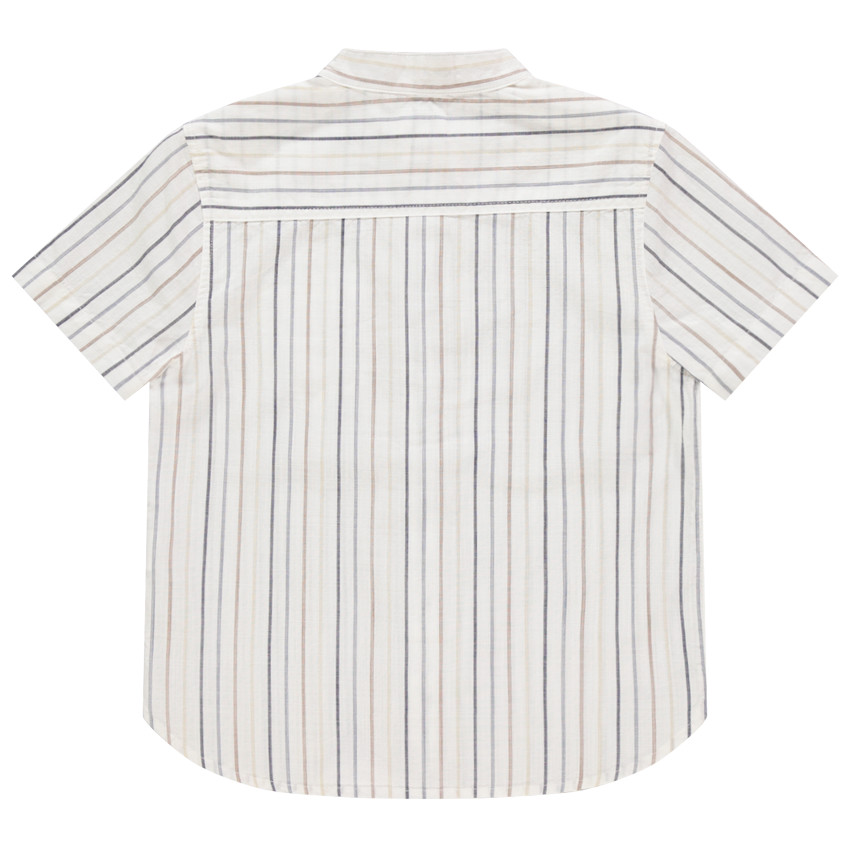 Chemise manches courtes en coton à rayures et poche  Additional Chemise manches courtes en coton à rayures et poche