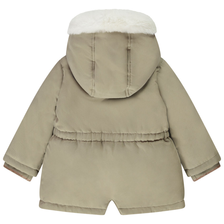 Parka 2 en 1 con forro de piel sintética para bebé niña 