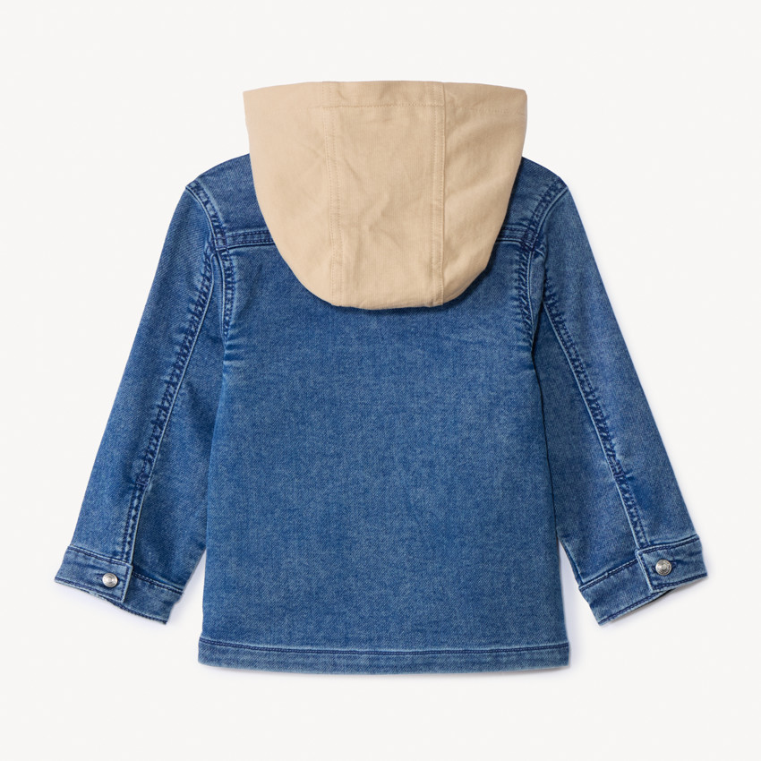 Chaqueta estilo worker de denim con capucha desmontable para bebé niño 