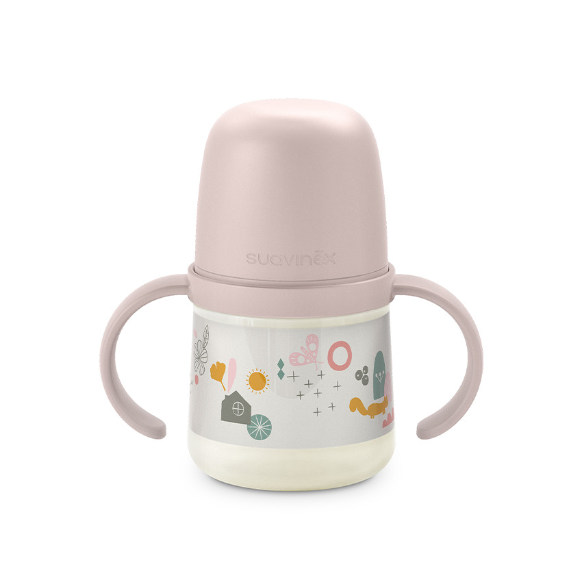 Biberón de aprendizaje First 150 ml 6M+ Walk in the park rosa 