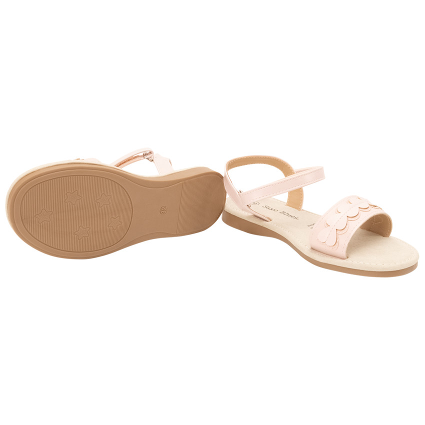 Sandalias rosa empolvado con velcros y parche de corazón para niña  Additional Sandalias rosa empolvado con velcros y parche de corazón para niña