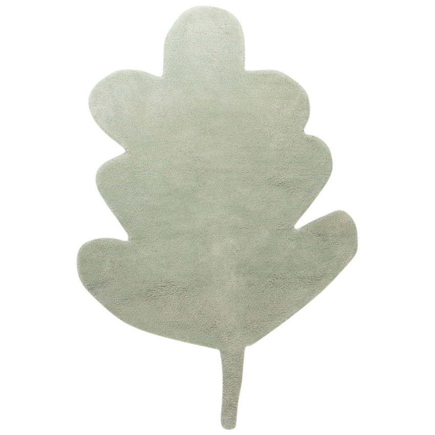 Alfombra infantil con forma de hoja de algodón tejida a mano 75x120 cm 