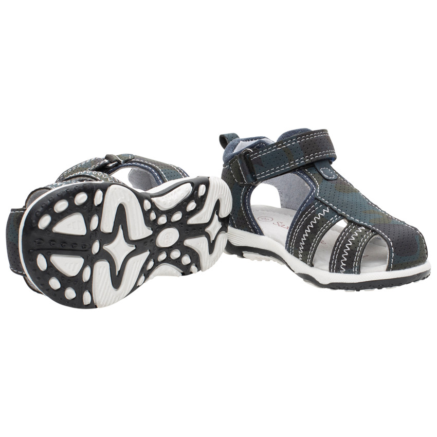 Sandalias microperforadas con detalles de denim para niño 