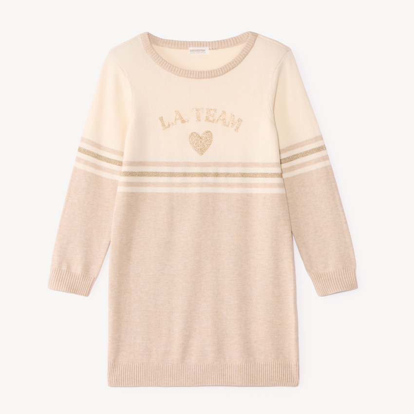 Robe en tricot à manches longues pour fille pailletée 