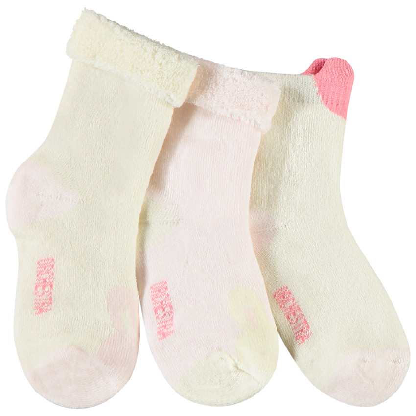 Pack de 3 pares de calcetines de bucle para bebé niña 