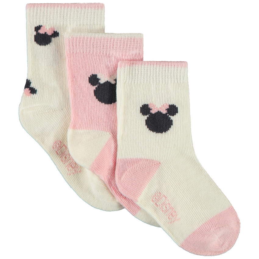 Pack de 3 pares de calcetines Minnie Disney para bebé niña 