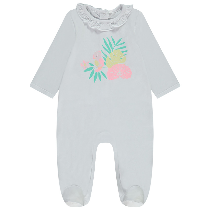 Pelele con cuello volante para bebé niña 