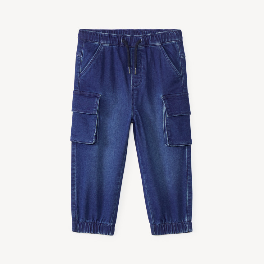 Jean jogger para bebé niño con bolsillos de cargo 
