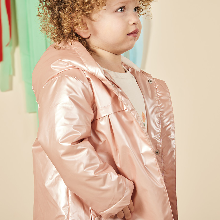 Parka goma repelente al agua efecto nacarado para bebé niña 