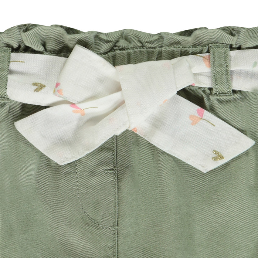 Short de tela con cinturón para anudar para bebé niña 