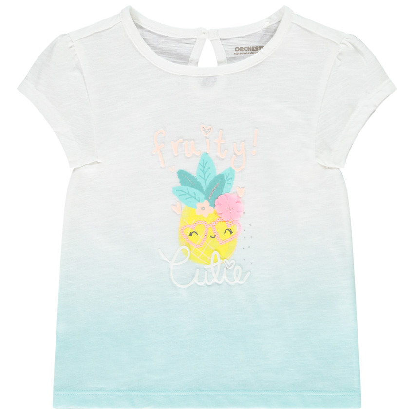 Camiseta de manga corta con estampado de frutas para bebé niña 