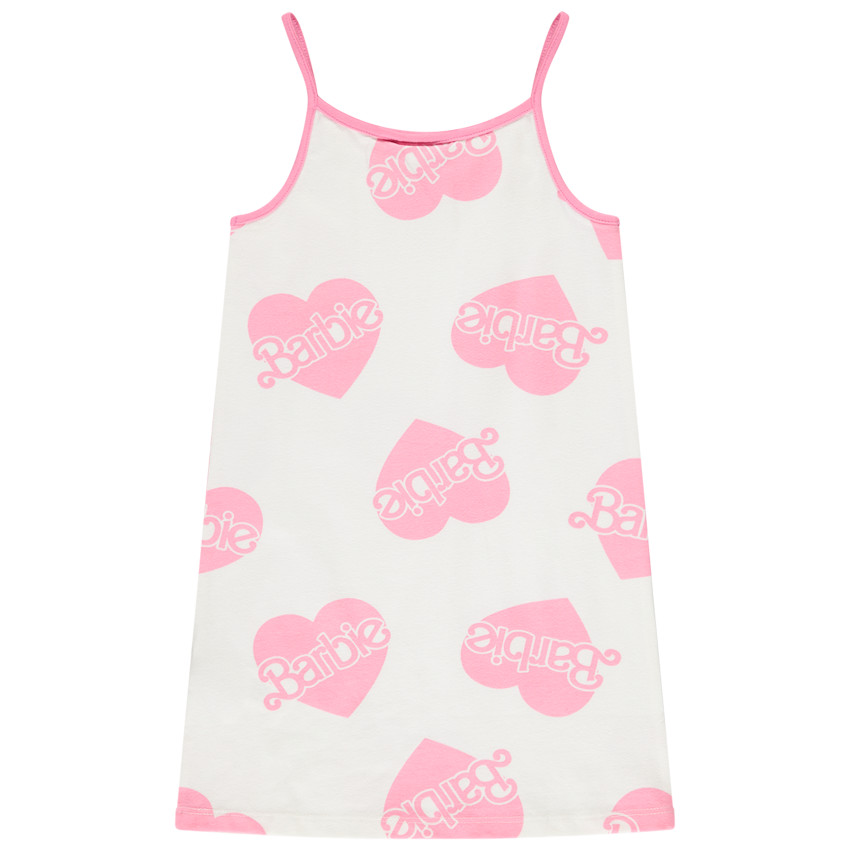 Camisón de tirantes con estampado de corazones/Barbie para niña 