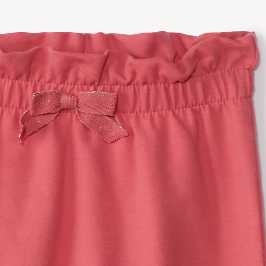 Pantalón jogging de felpa con cintura elástica y volante para bebé niña 