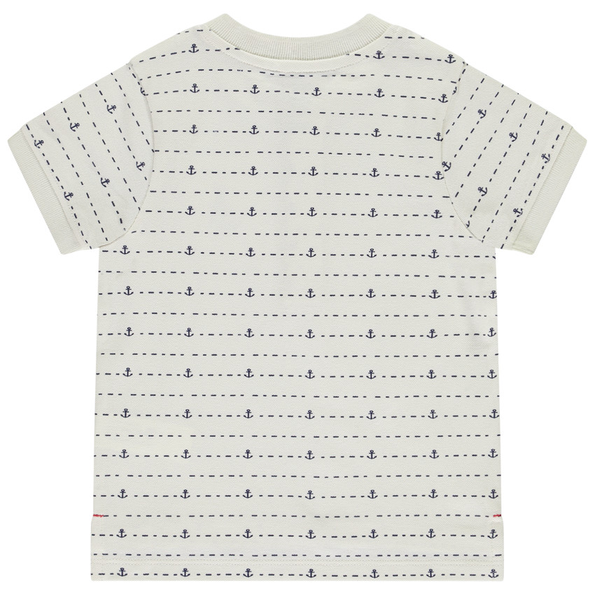 Polo de manga corta con estampado de anclas para bebé niño 