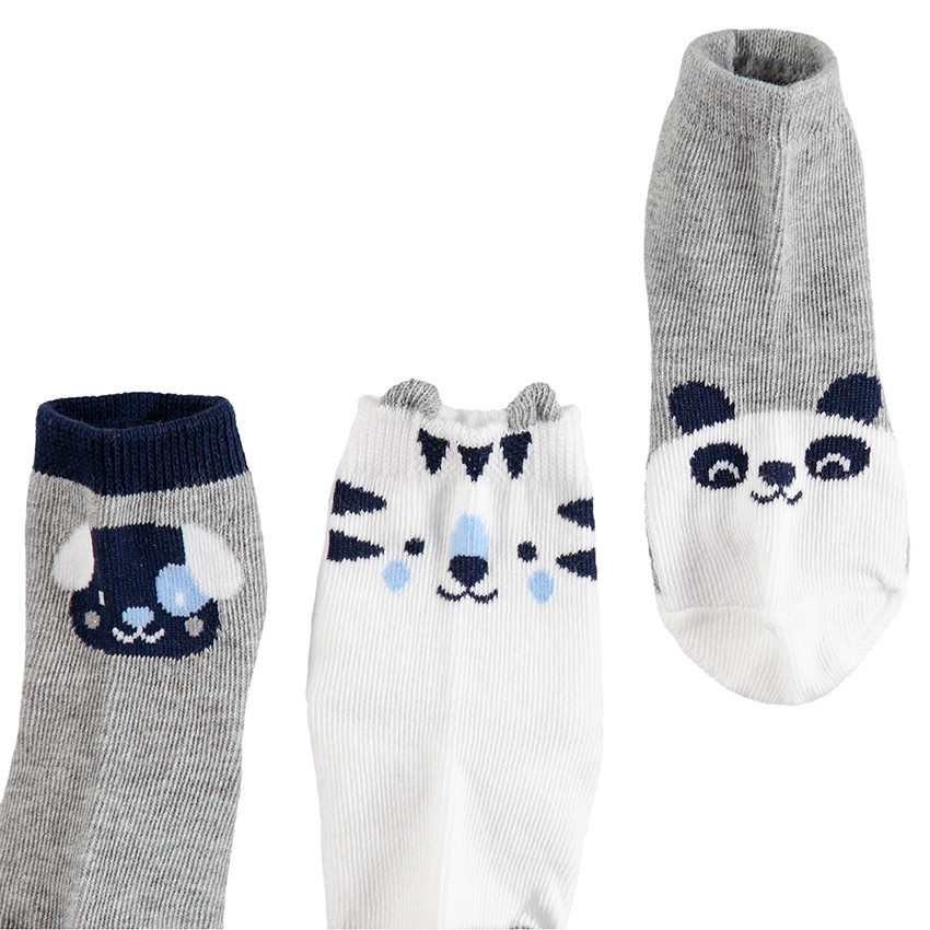 Pack de 3 pares de calcetines con estampado de panda 