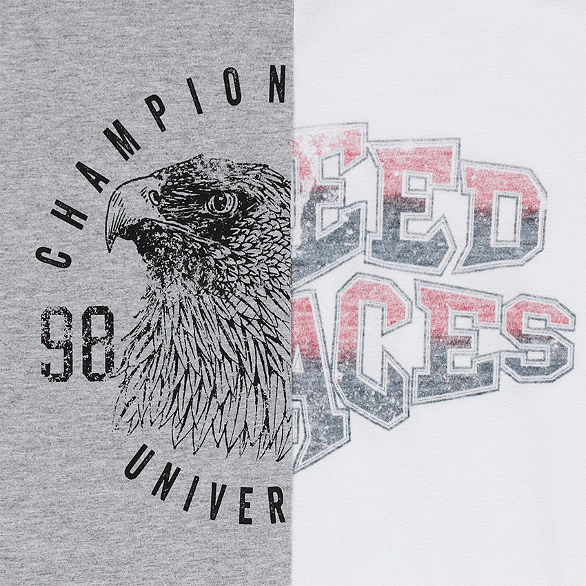 Júnior - Camiseta de manga corta bicolor de punto con estampado 