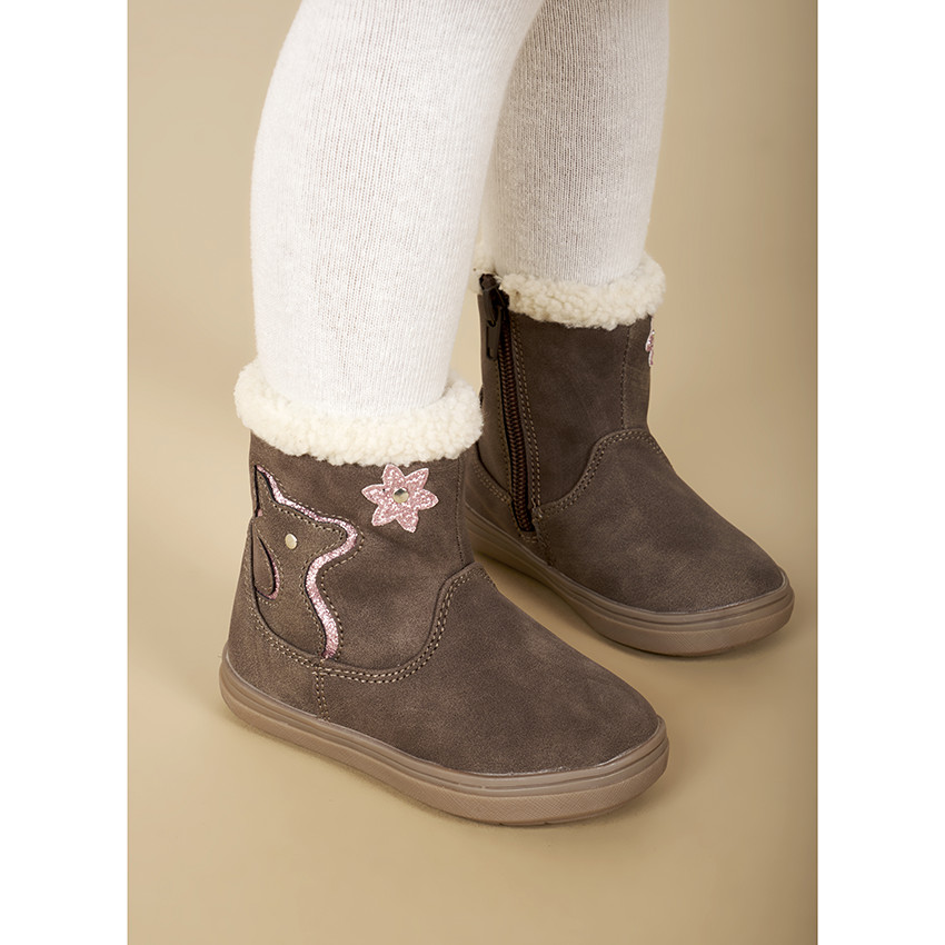 Botines forrados sherpa con estampado de ciervo para niña bebé 