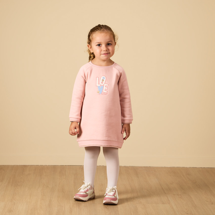 Ropa de felpa lisa con parche bordado para bebé niña 
